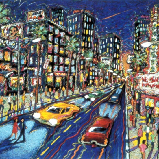 ジェームス・タルマージの絵画作品　タイトルは、シティ・イン・ブルー